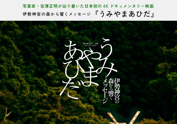 写真家・宮澤正明が辿り着いた日本初の4Kドキュメンタリー映画伊勢神宮の森から響くメッセージ『うみやまあひだ』