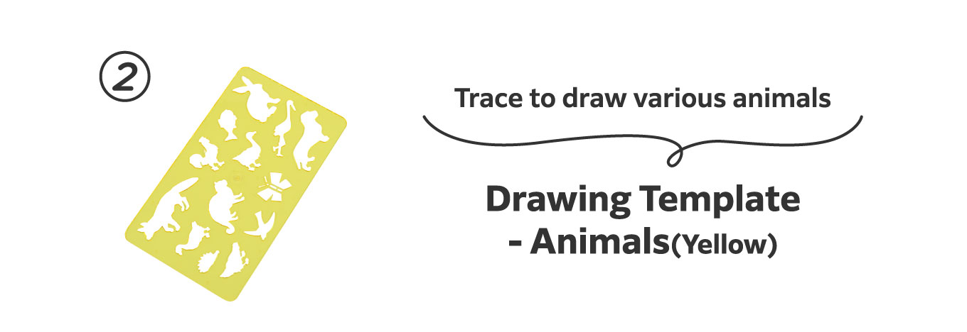Trace to draw various animals
                          2. Drawing Template - Animals (Yellow)