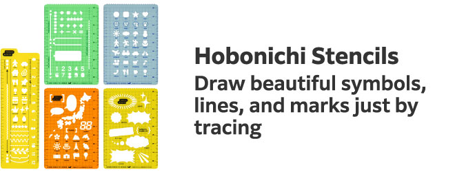 Hobonichi Stencils
                        Draw beautiful symbols, lines, and marks just by tracing
