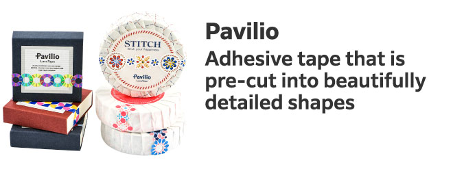 Pavilio
                        Adhesive tape that is pre-cut into beautifully detailed shapes