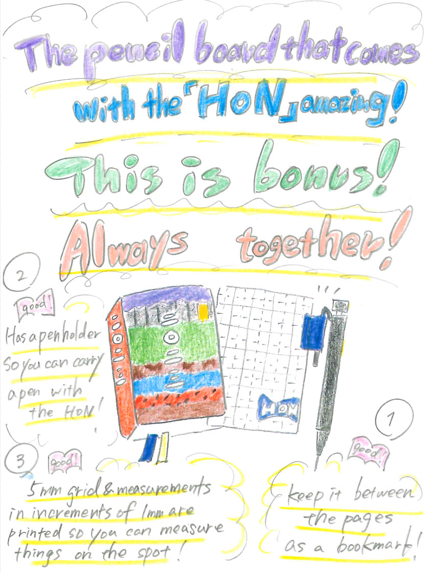 The pencil board that comes with the HON amazing! This is bonus! Always together!