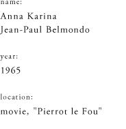 name: Anna Karina / year: 1965 / location: movie, 