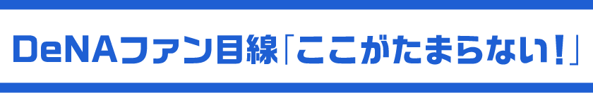 DeNAファン目線「ここがたまらない!」