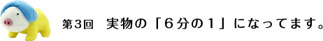 第3回 実物の「6分の1」になってます。 第3回 実物の「6分の1」になってます。