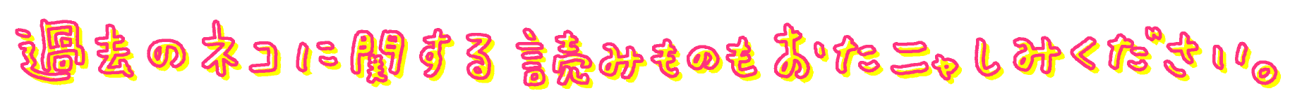 過去のネコに関する読み物もおたのしみください