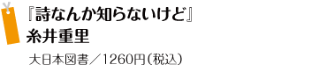 『詩なんか知らないけど』 糸井重里 大日本図書/1260円(税込)