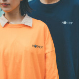 MOTHER BIG長袖Tシャツ オレンジ　Lサイズ