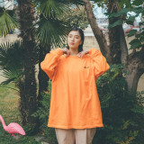 MOTHER BIG長袖Tシャツ オレンジ　Lサイズ