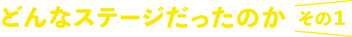 どんなステージだったのか、その１。