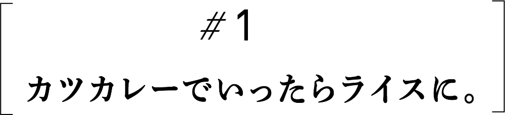 #1　カツカレーでいったらライスに。