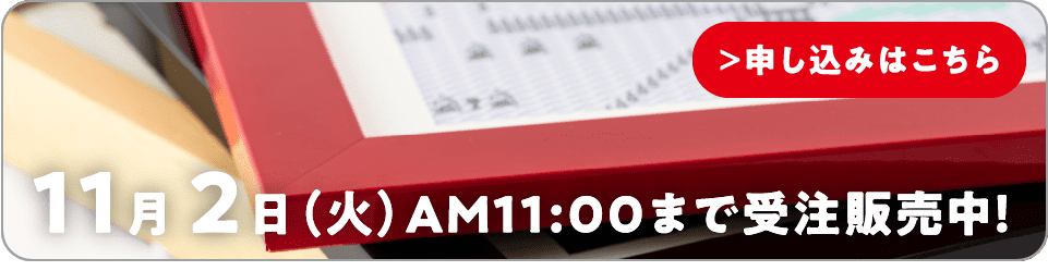 11月２日AM11:00まで受注販売中。申し込みはこちら。