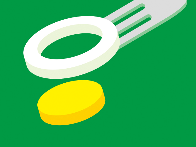 「スライス卵の黄身が抜けたシーン」