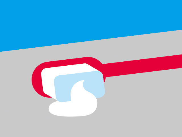 「落ちたハミガキ粉の上のほうだけ救出するシーン」