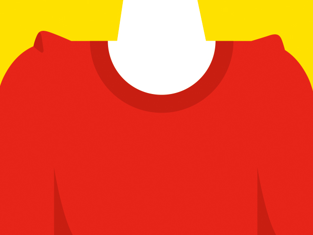 「ハンガーの跡で両肩が尖っているシーン」