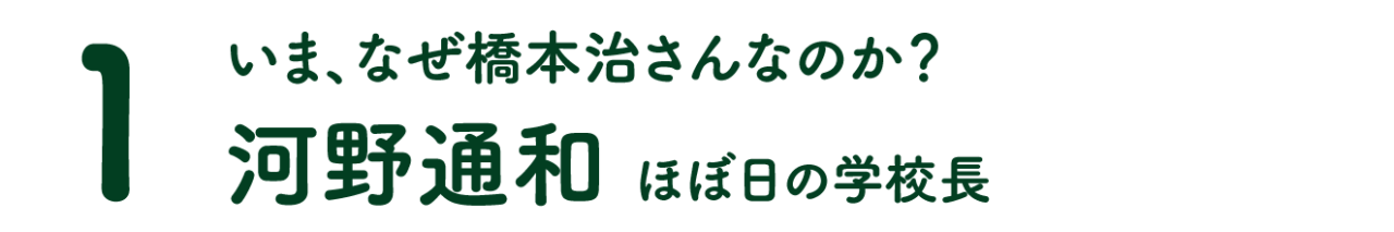 第１回 いま、なぜ橋本治さんなのか？ 河野通和 ほぼ日の学校長