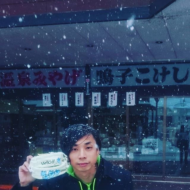 雪の日も、もちろん活動。
宮城県の鳴子温泉にて。