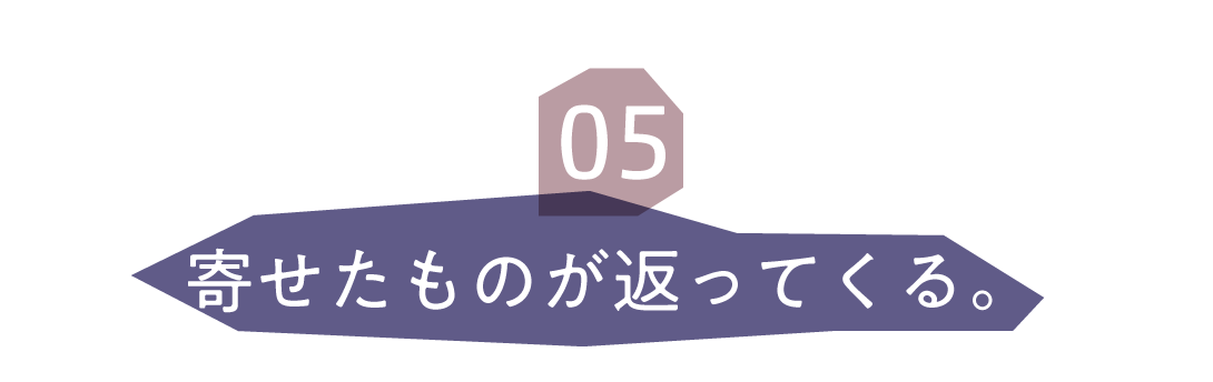 第5回 寄せたものが返ってくる。