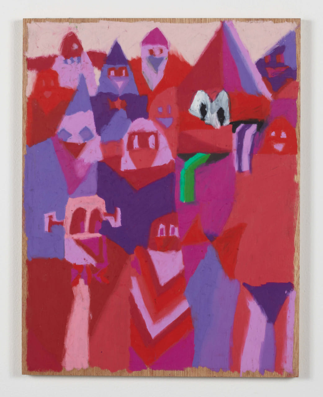 無題　Untitled／2010／crayon on wood panel／41.0 x 31.5 cm／©Koji Nakazono／photo by Kenji Takahashi