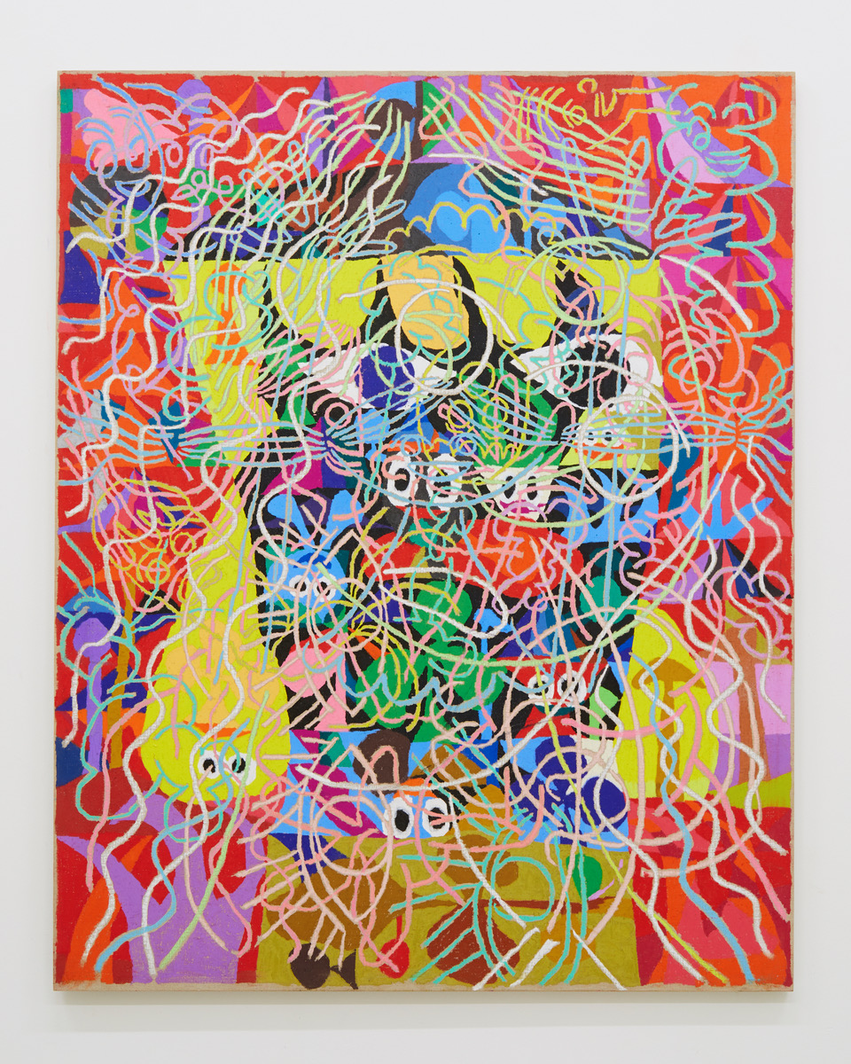 無題　Untitled／2012／crayon, canvas on wood panel／162.0 x 130.3 cm／©Koji Nakazono／photo by Kenji Takahashi