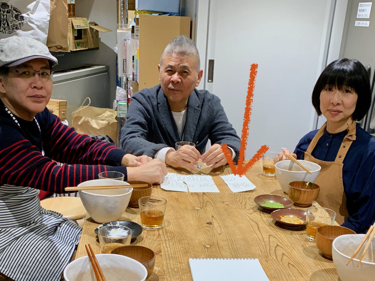 ▲紙でたとえた糸井さんの風呂のフタの話。