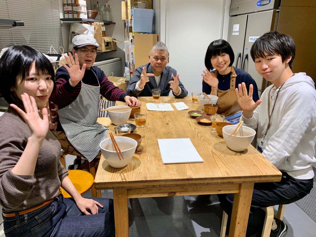 ▲遊びに来てくれたのは、いわもっちゃん、糸井さん、宮くん。