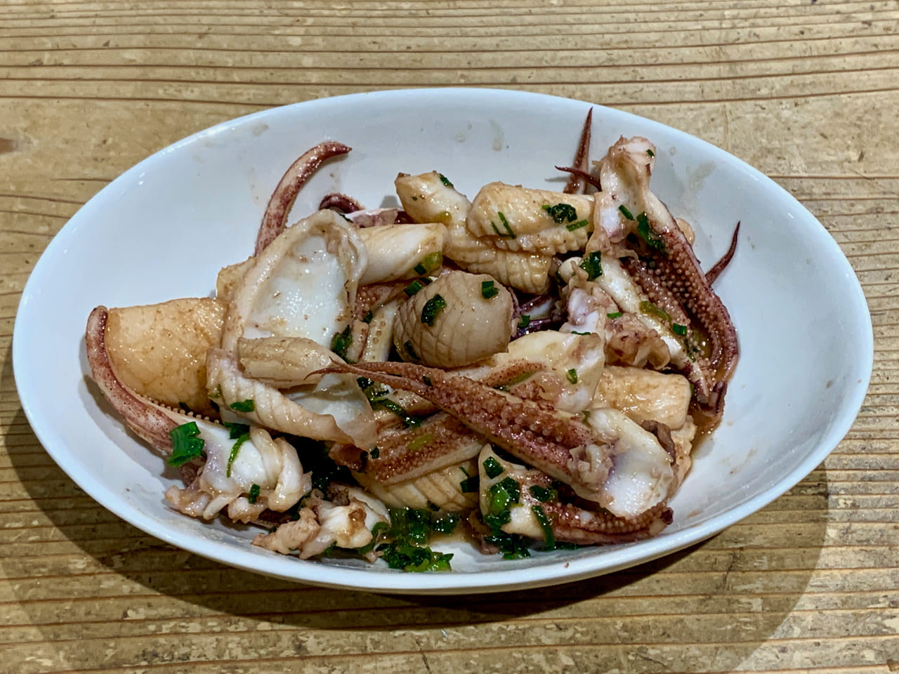 ▲おつまみ用に焼いたバター醤油炒め。