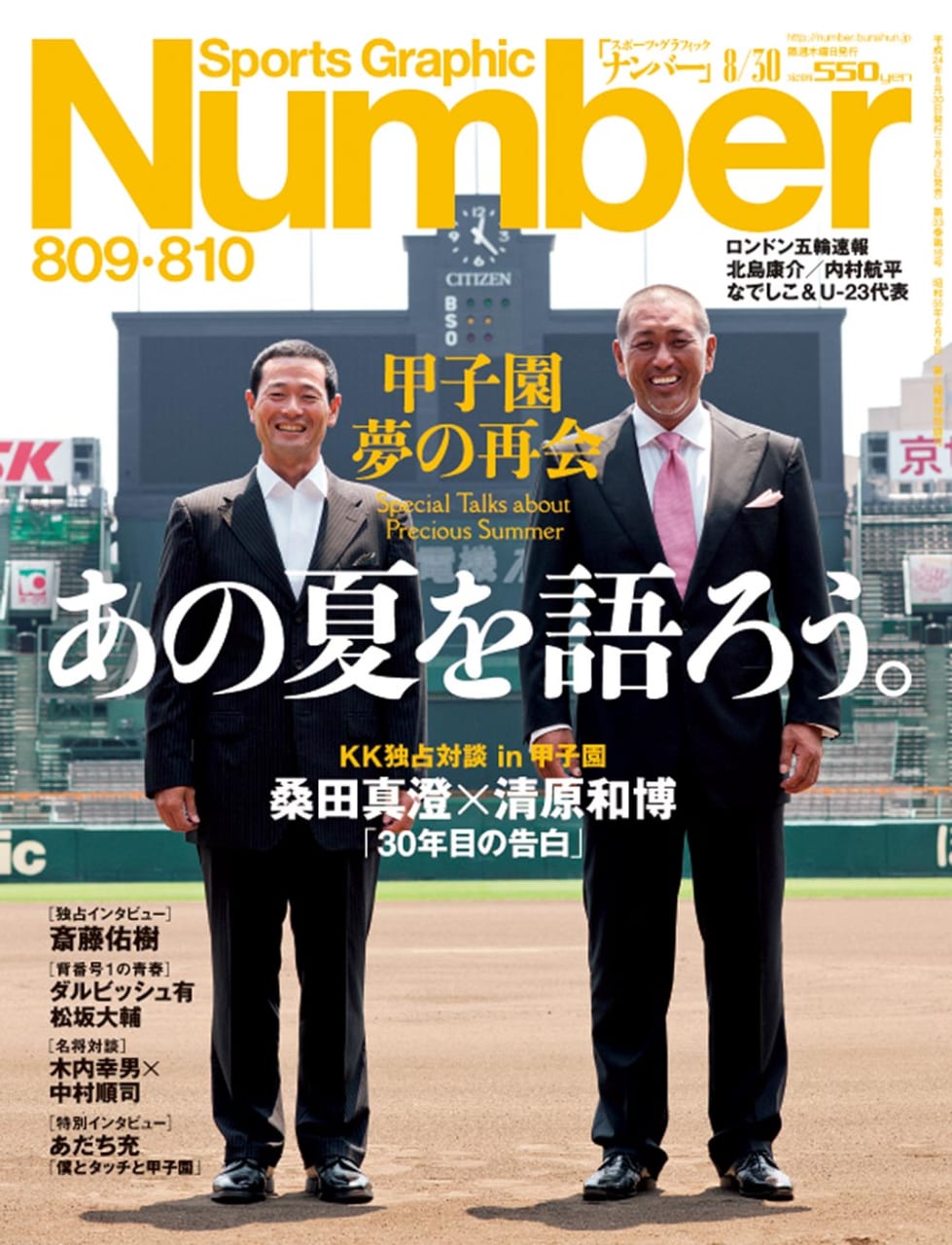 Sports Graphic Number 809･810号
2012年8月3日発売
 表紙撮影：小林紀晴