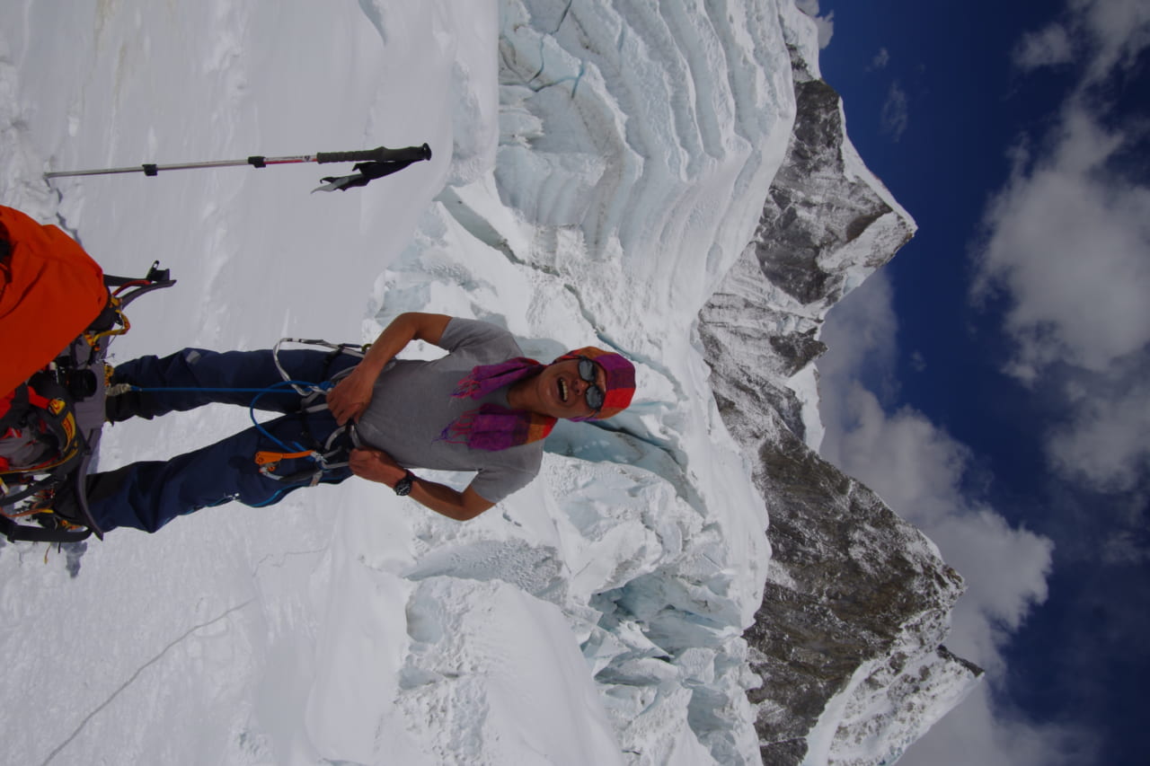 エベレスト、アイスフォールにて。2013年、ミウラエベレスト隊。