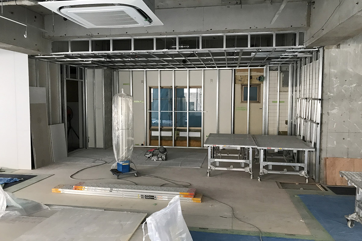 ▲フレームのところにキッチンが入ります。