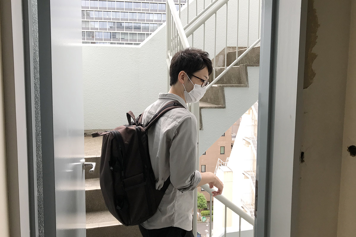 ▲五十嵐さん「ここから外に出ます」