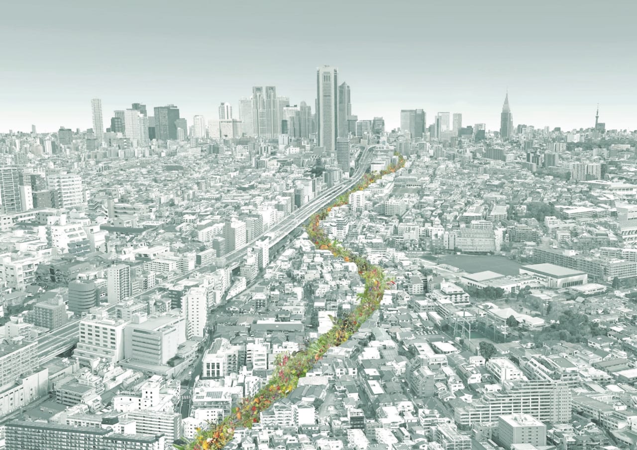 388 FARM　image: Atelier Tsuyoshi Tane Architects　東京都渋谷区が検討する玉川上水旧水路緑道の再整備プロジェクト。農、食、創造活動などの意味をもたせた「Farming」がコンセプト。