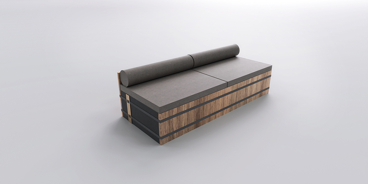 ▲４階に置くベンチのイメージパース。