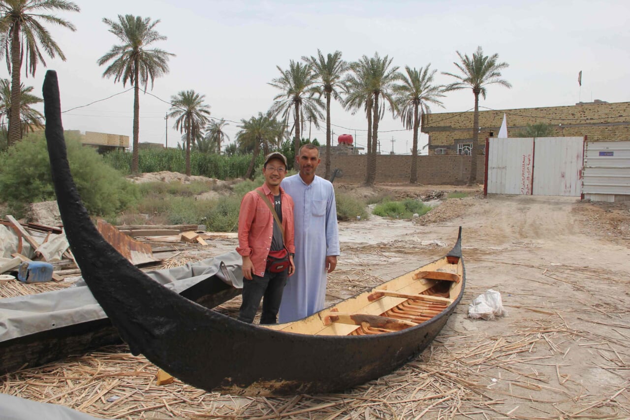 イラクの舟大工に頼んで作ってもらった伝統的な舟。次回はこれで旅をする。