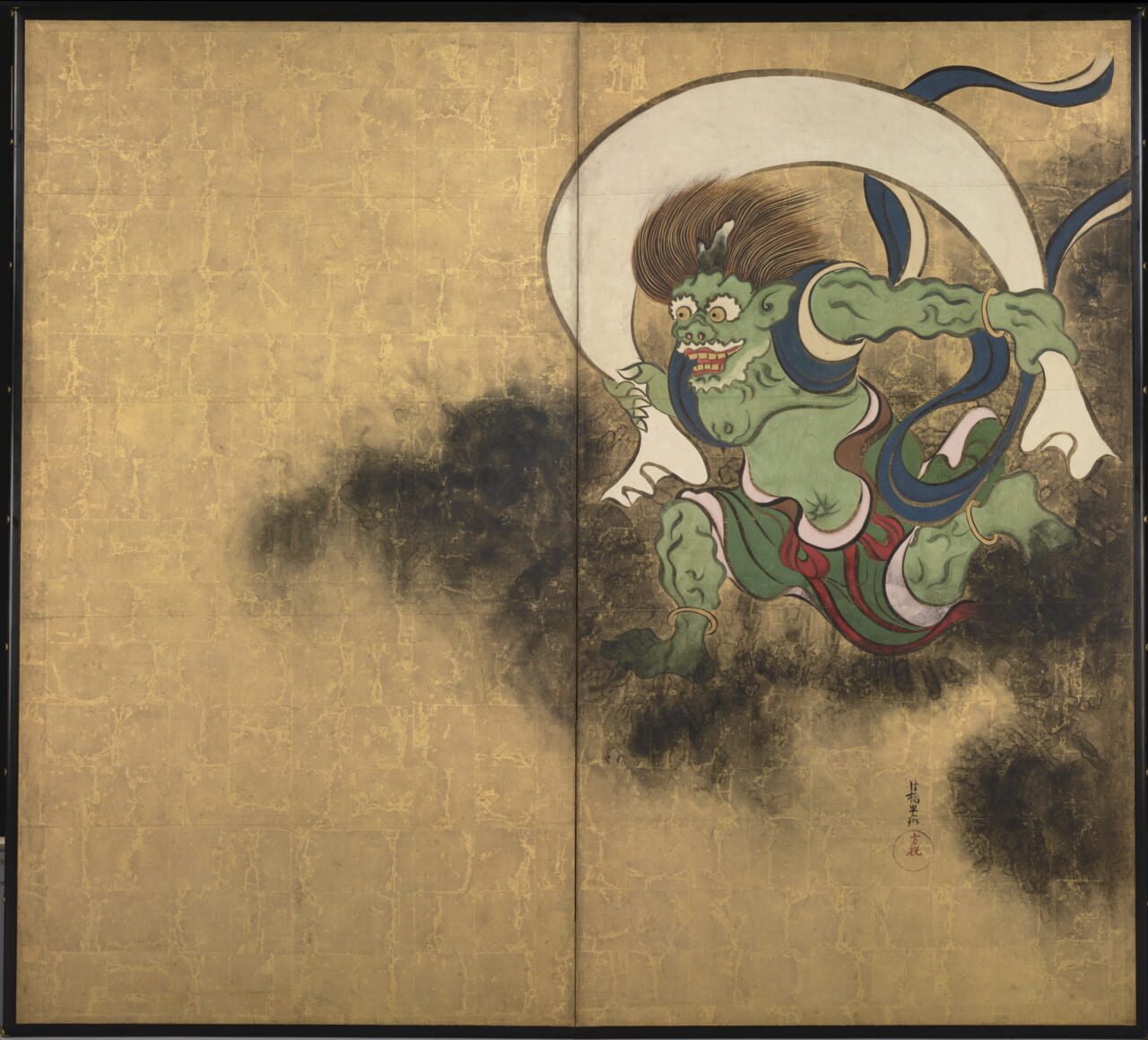 尾形光琳筆《風神雷神図》　出典：ColBase（https://colbase.nich.go.jp/）