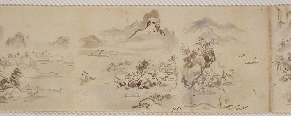 狩野探幽筆《山水図巻》（探幽縮図）　出典：ColBase（https://colbase.nich.go.jp/）