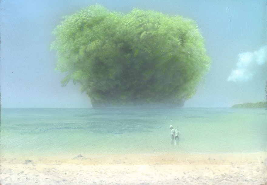 『Daydream』　2016年制作　アクリル絵具／綿布・パネル　19.0×27.3㎝