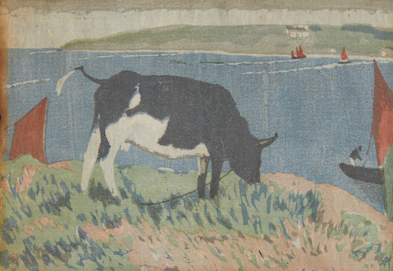 山本鼎《ブルターニュ小湾》1912年