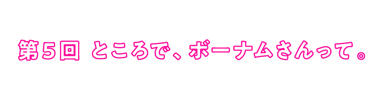 第５回 ところで、ボーナムさんって。