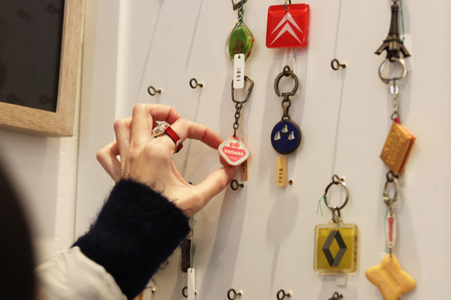 ▲レトロな食品パッケージのキーホルダーもかわいい！