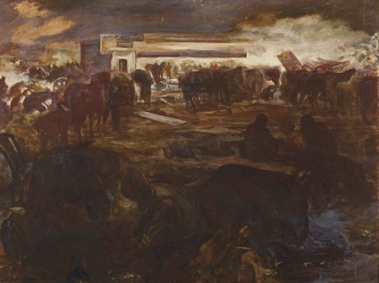 田中佐一郎《赤田張夜営》1940