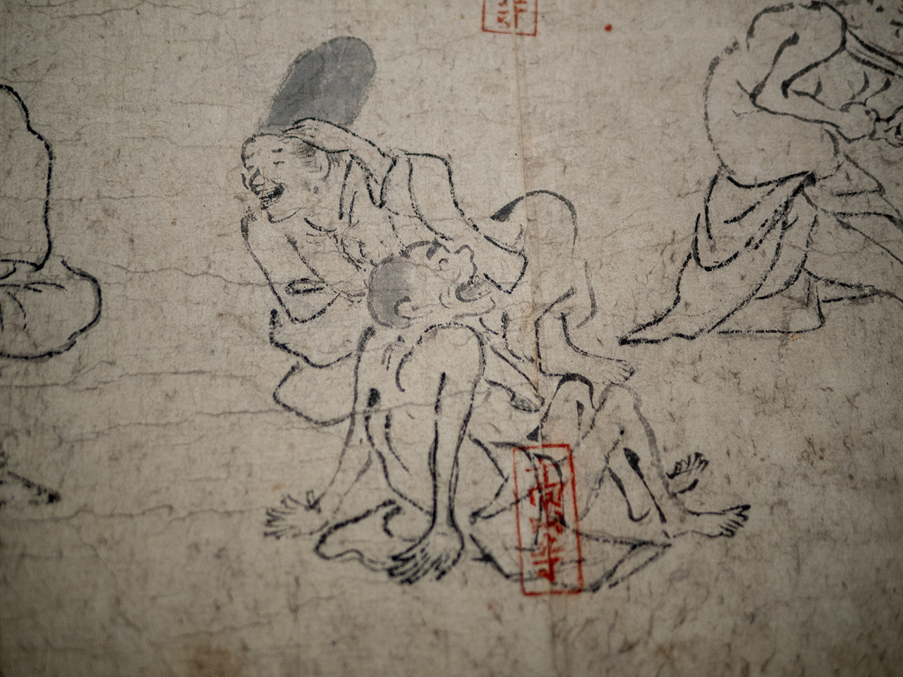 鳥獣戯画　丙巻（部分）　平安時代・12世紀　京都・高山寺蔵
