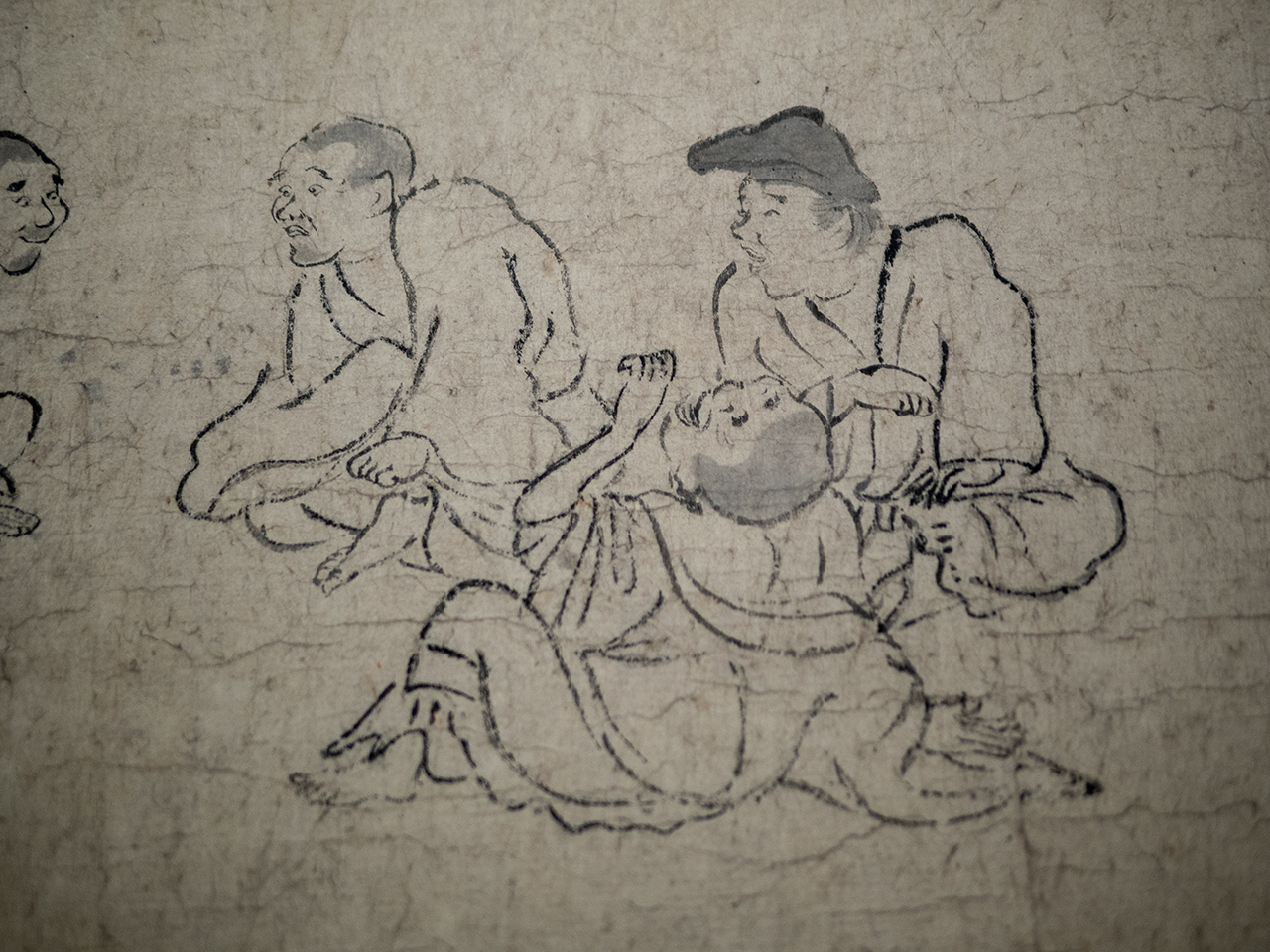 鳥獣戯画　丙巻（部分）　平安時代・12世紀　京都・高山寺蔵
