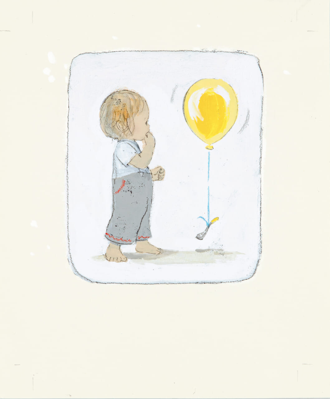 『ロンパーちゃんとふうせん』原画（⽩泉社、2003年）