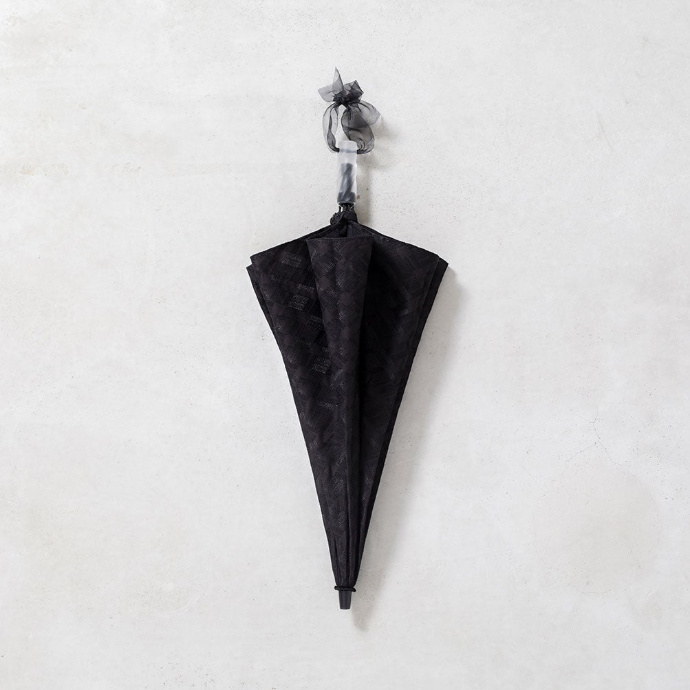 大森商店 刺繍日傘　ブラック 刺繍日傘（BLACK/BLACK）