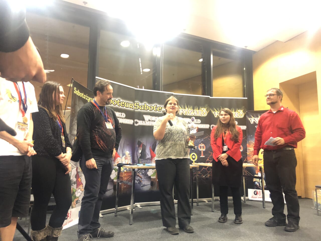 ▲モニカさんの優勝スピーチ。
