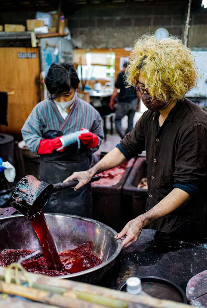 ▲時間が経つほど赤が強く出るそう。
