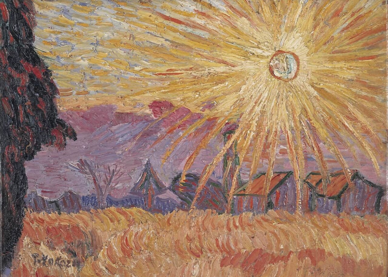 萬鉄五郎《太陽の麦畑》1913年頃