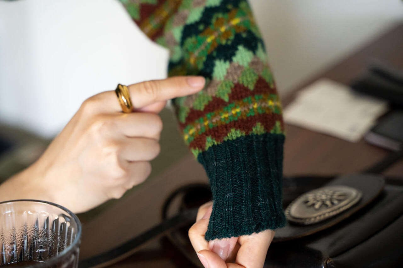 しみじみ袖や、胴の裾を眺めてくださるnorahiさん。