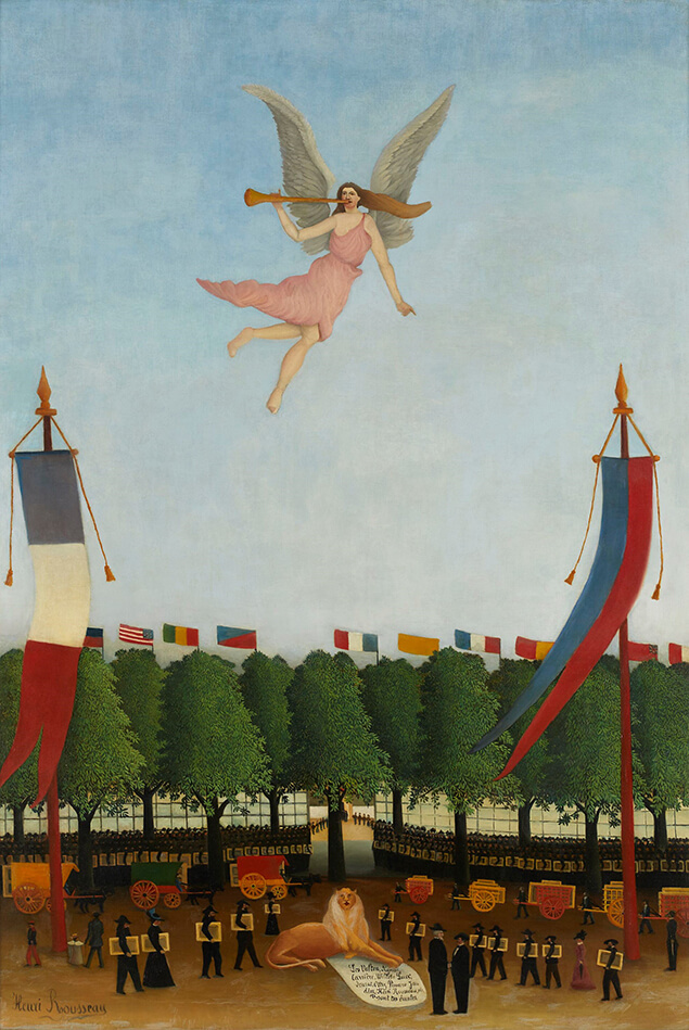 アンリ・ルソー《第22回アンデパンダン展に参加するよう芸術家達を導く自由の女神》1905-06年