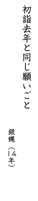 初詣去年と同じ願いごと 銀蝿(14年)